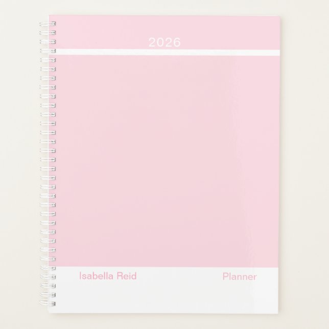 Pale Pink Minimalist Planer (Vorderseite)