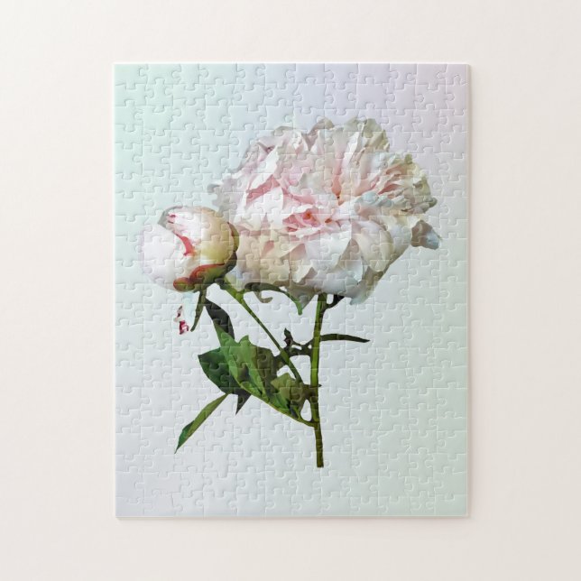 Pale Pink Peony and Bud Puzzle (Vertikal)