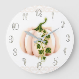 Pale Pink Pumpkin Storybook Chic Große Uhr