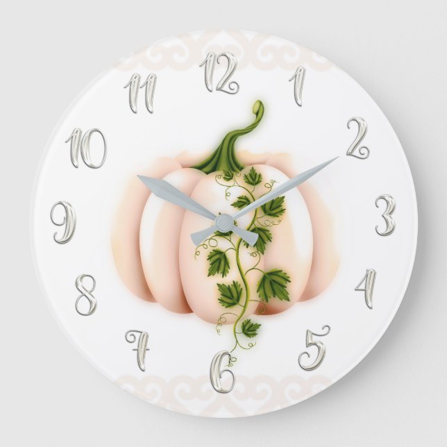 Pale Pink Pumpkin Storybook Chic Große Uhr (Vorderseite)