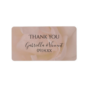 Pale Pink Rose Floral Wedding Vielen Dank für Ihre Adressaufkleber