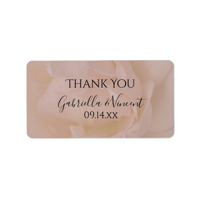 Pale Pink Rose Floral Wedding Vielen Dank für Ihre Adressaufkleber (Vorne)
