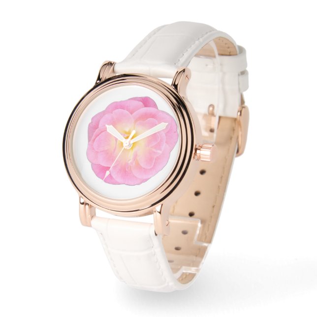 Pale Pink Rose Watch Armbanduhr (Winkel)