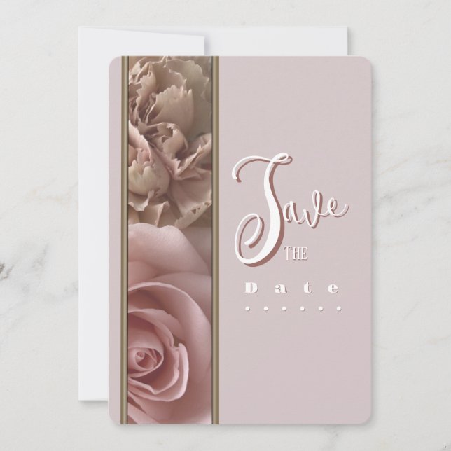 Pale Pink Save the Date Invitation Einladung (Vorderseite)