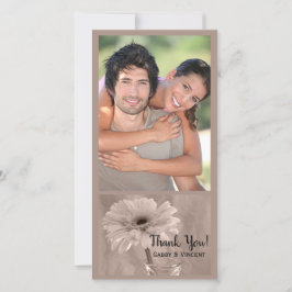 Pale Pink Tinted Daisy Wedding Vielen Dank Dankeskarte