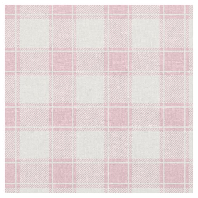 Pale Pink & White Buffalo Plaid Stoff (Nahaufnahme)
