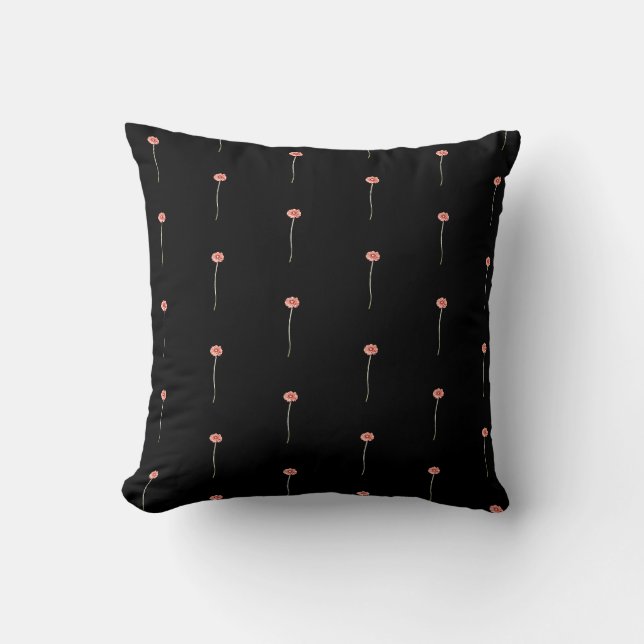 Pale Red Gerbera Blume Pattern Cushion Kissen (Vorderseite)