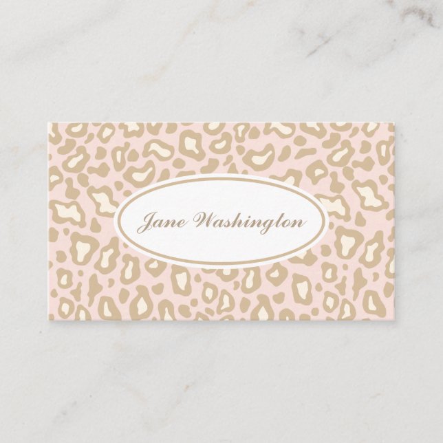 Pale rosa Leopard Business Card Visitenkarte (Vorderseite)