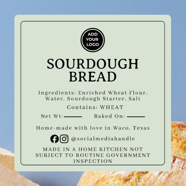 Pale Sage Sourdough Ingredient Cottage Sticker (Von Creator hochgeladen)