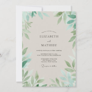 Pale Seafoam Rebe Hochzeit Einladung