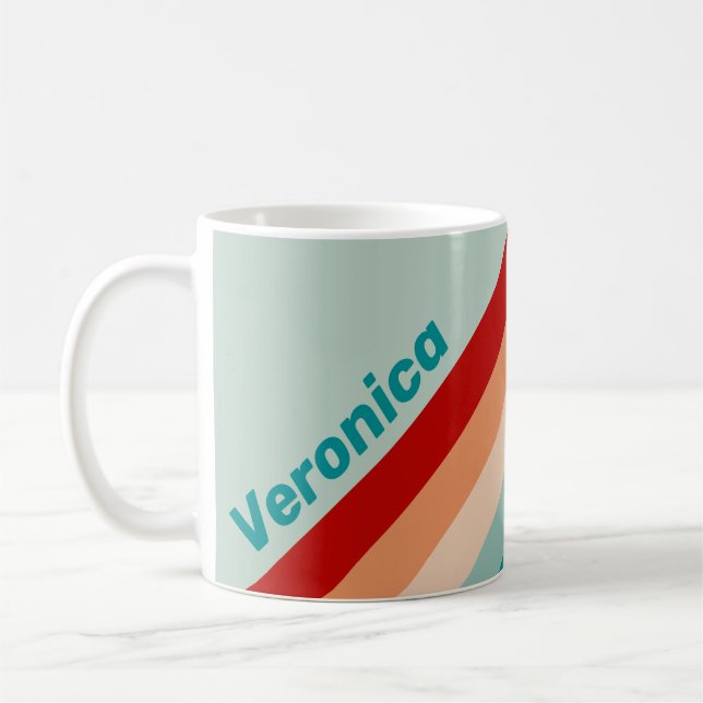 Pale Seaglass Stripes with Name Kaffeetasse (Links)