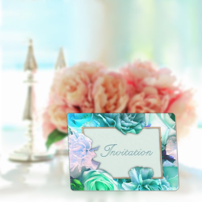 Pale Teal Rose Birthday Party Invitation Einladung (Von Creator hochgeladen)