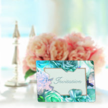 Pale Teal Rose Geburtstagseinladung