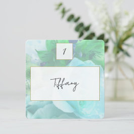 Pale Teal Rose Platzkarten Mitteilungskarte