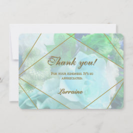 Pale Teal Rose Thank You Card Dankeskarte