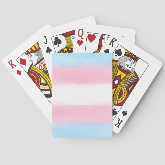 pale trans flag on playing cards spielkarten (Rückseite)