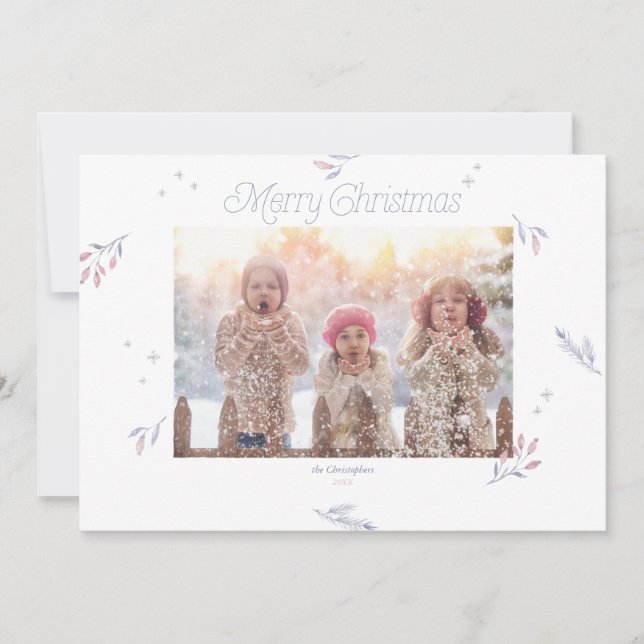 Pale Winter Berries Weihnachtsfeiertag (Vorderseite)