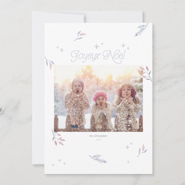 Pale Winter Berries Weihnachtsfeiertag (Vorderseite)