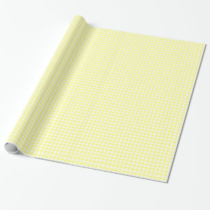 Pale Yellow Gingham Geschenkpapier