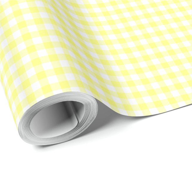 Pale Yellow Gingham Geschenkpapier (Rolleneckpunkt)