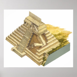 Palenque Mexiko. Tempel der Inschriften Poster