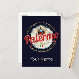 Palermo Hauptstadt Sizilien Italien Vintag Souveni Feiertagspostkarte