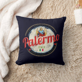 Palermo Hauptstadt Sizilien Italien Vintag Souveni Kissen
