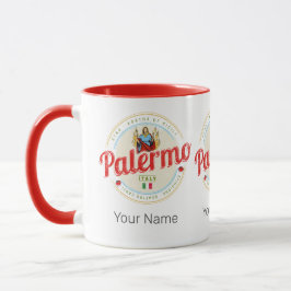 Palermo Hauptstadt Sizilien Italien Vintag Souveni Tasse