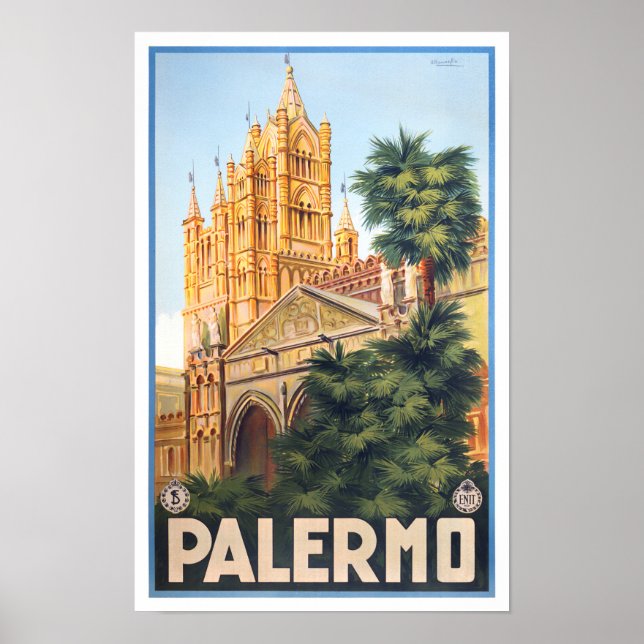 Palermo Italien Jahrgang Reise Poster (Vorne)