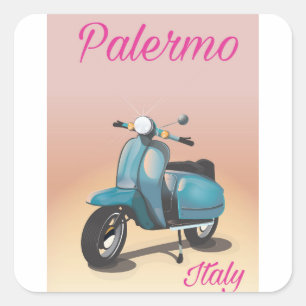 Palermo Italien Rollerposter Quadratischer Aufkleber