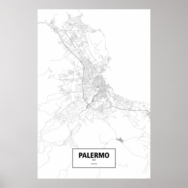 Palermo, Italien (schwarz auf weiß) Poster (Vorne)