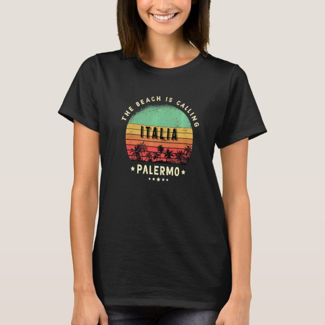 Palermo Italien Sizilien Stadt Palmen T-Shirt (Vorderseite)