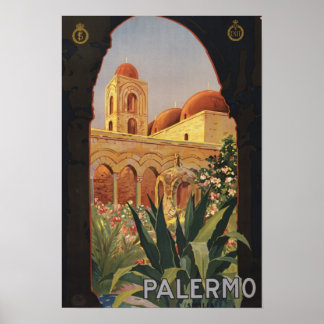 Palermo Italien Vintag Dove Art Poster Print