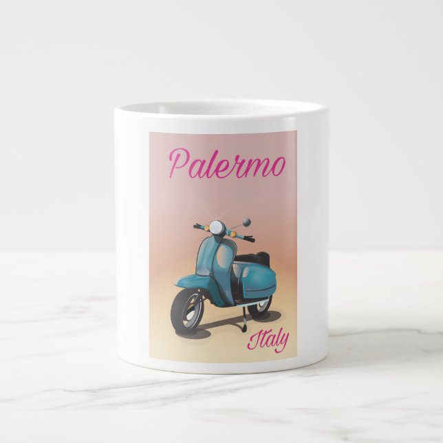 Palermo Italy Scooter-Poster Jumbo-Tasse (Vorderseite)