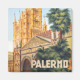 Palermo Italy vintage travel magnet
