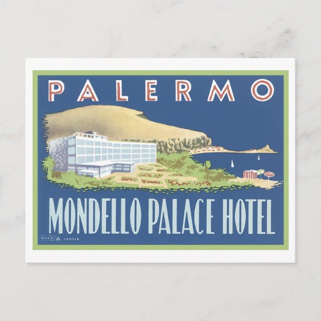 Palermo Mondello Palace Hotel Postkarte (Vorderseite)