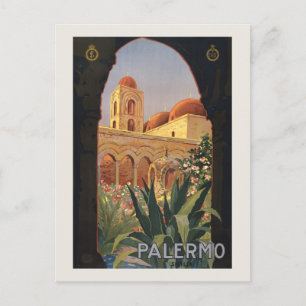 Palermo Sicilia Vintage Travel Poster der 20er Jah Postkarte