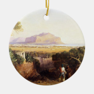Palermo, Sizilien, 1847 (Öl auf Leinwand) Keramik Ornament