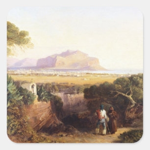 Palermo, Sizilien, 1847 (Öl auf Leinwand) Quadratischer Aufkleber