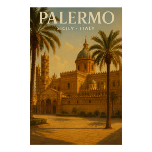 Palermo — Sizilien — Italien, Reise Poster