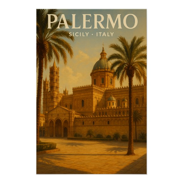 Palermo — Sizilien — Italien, Reise Poster (Vorderseite)