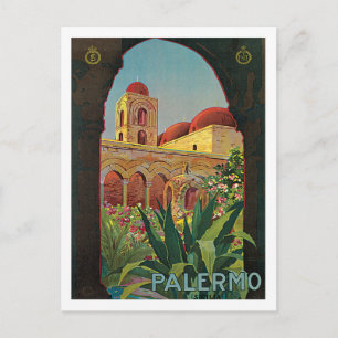 Palermo Sizilien Italien Vintage Reiseposter Kunst Postkarte