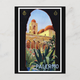 "Palermo" Vintage Travel Poster Postkarte