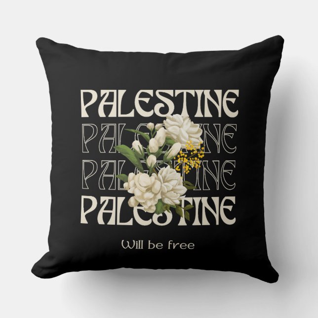 PALESTIN IST KOSTENLOS | Watercolor Jasmine Kissen (Vorderseite)