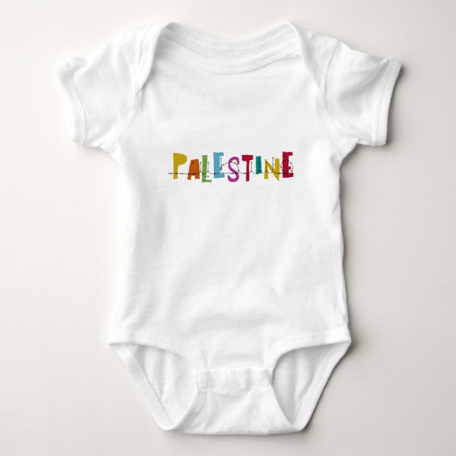 PALESTINA Arabischer Name Bunt  Baby Strampler (Vorderseite)