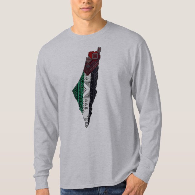 Palestina Embroidery täreez Pattern Karte frei T-Shirt (Vorderseite)