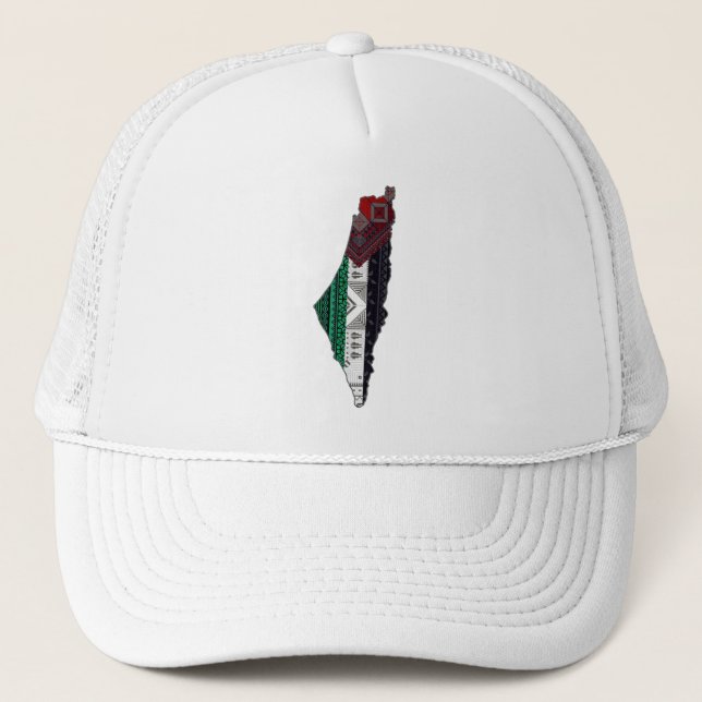 Palestina Embroidery täreez Pattern Karte frei Truckerkappe (Vorderseite)
