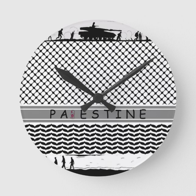 PALESTINE Acrylwand Runde Wanduhr (Vorderseite)
