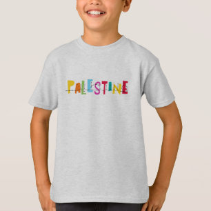 PALESTINE Arabischer Name Farbige Kinder T-Shirt