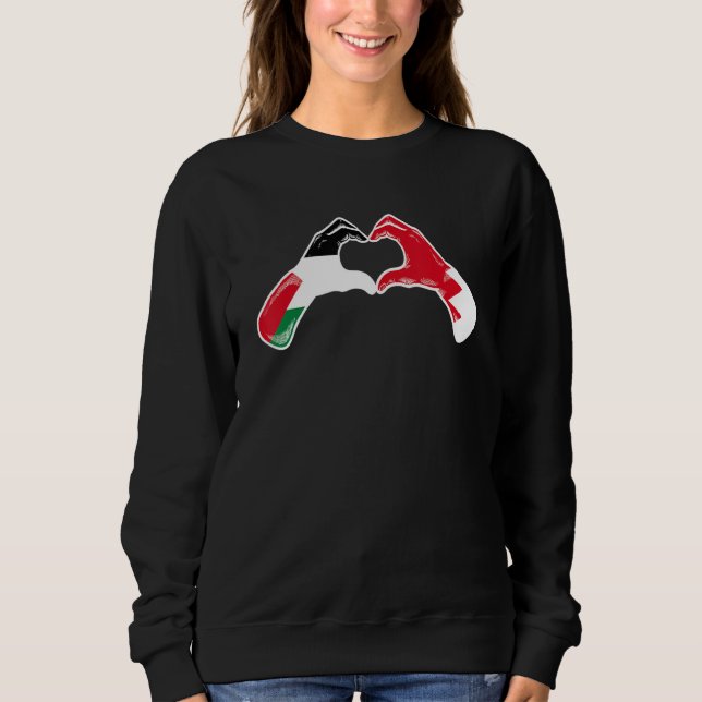 Palestine Bahrain Flag  Palestinian Bahrainian Hea Sweatshirt (Vorderseite)